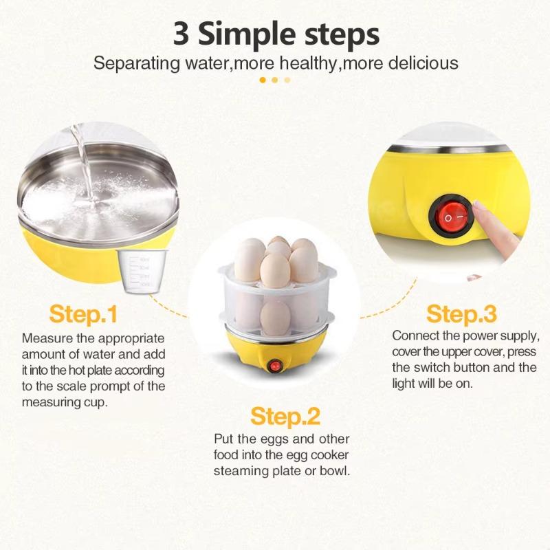 Mini Electric Egg Steamer – One-Touch Operation, Auto Power-Off, Compact for Small Kitchens & Travel