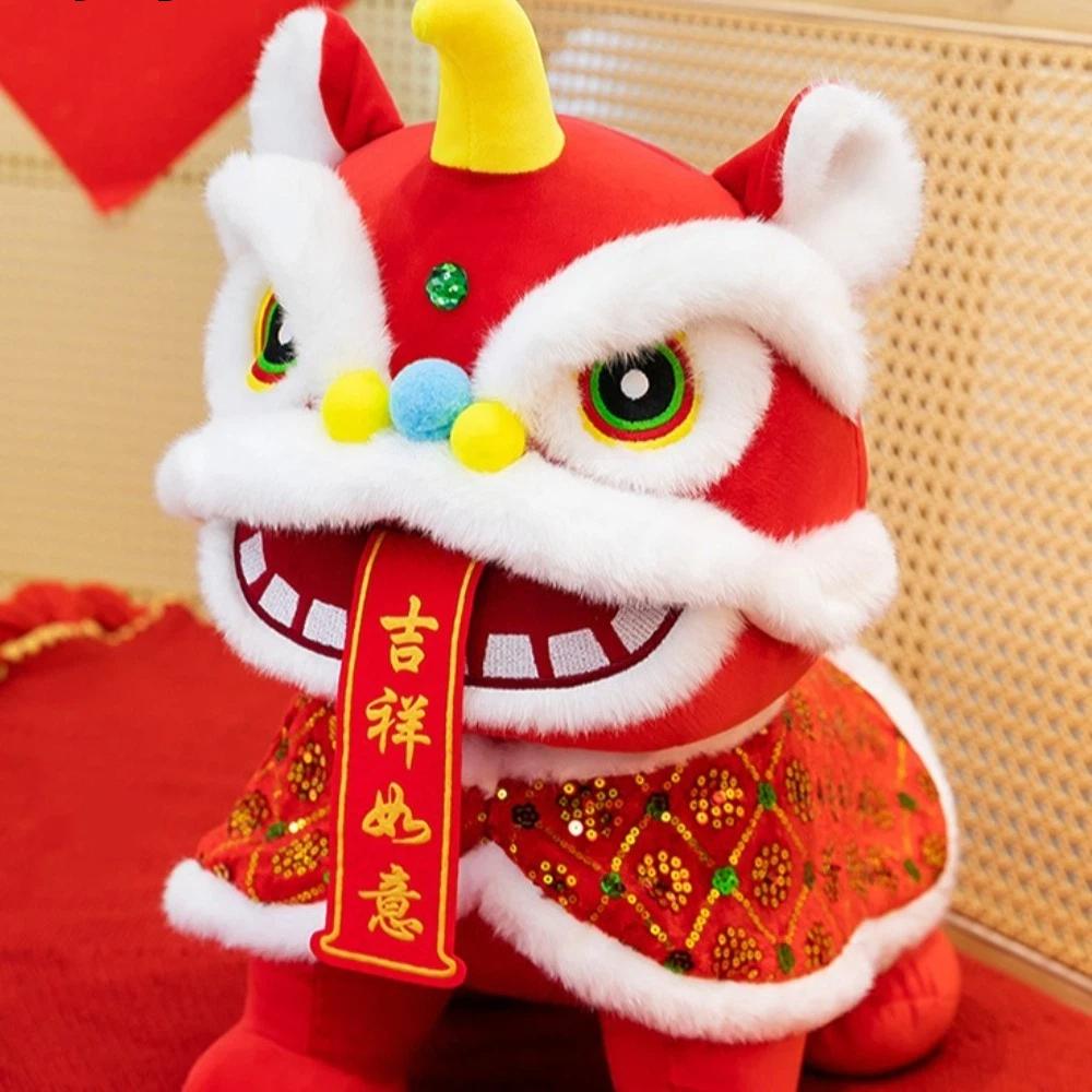 Lion Dance Stuffed Animal Pendants Colorful Sequined Chinese New Year Gift  Festive Decor