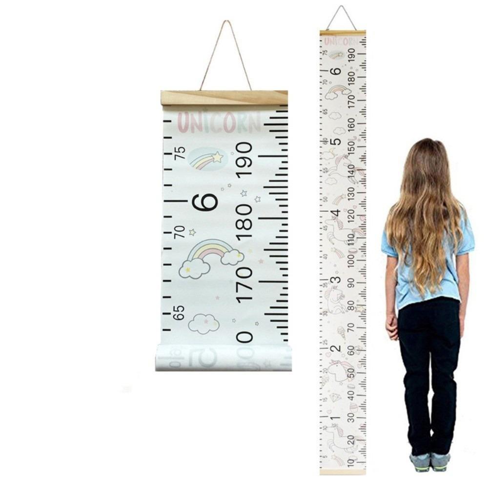 2M Height Child Growth Chart Wall Hanging Catoon Pattern Height Chart Growth Ruler Removable Height Measure Ruler