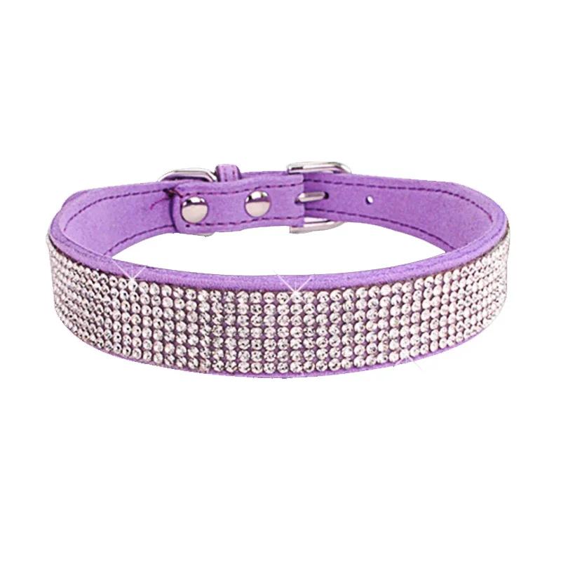 

Sparkling Crystal Glitter Dog Collar with Rhinestones and Zinc Alloy Buckle Adjustable Pet Collar for Small Medium Dogs Cats S30CM