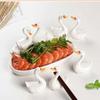 Kreativer Schwan Keramikteller, Dessert-, Sushi- & Obstservierschale, Dekorative Schwanenplatte