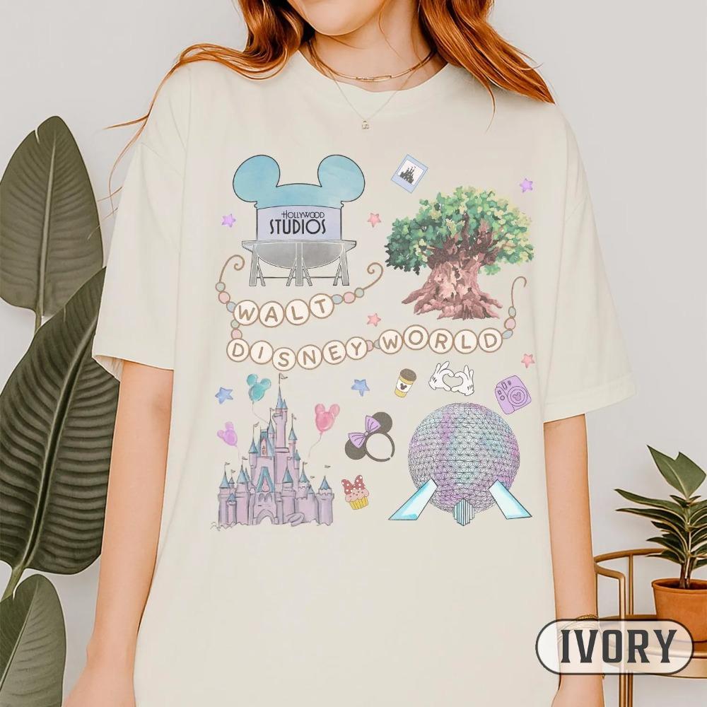 

2026 Summer Magic Kingdom Graphic Tshirt Unisex Unisex Fashion Cotton Quality Casual Loose Short Sleeve Classic Unisex S