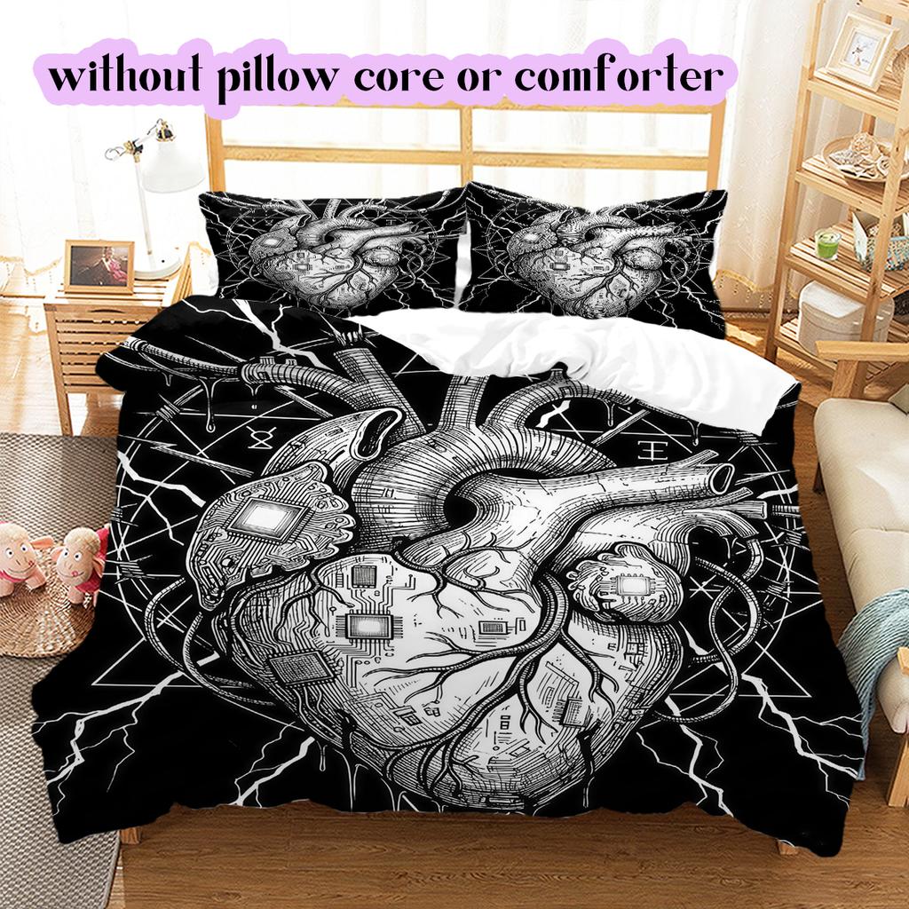 Thorn items Pattern Bedding Quilt Set Quilt Cover Pillowcase Home Decoration Birthday Gift (1 * duvet cover + 2 * pillowcase, without core)