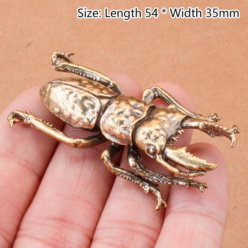 1Pcs Retro Copper Mini Lion Sculpture Desktop Brass Animal & Insect Miniature Figurine Antique Statue Office Decoration Crafts