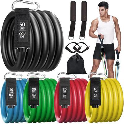 11pcs Resistance Bands Set Latex Exercise Workout Straps For Home Gym Fitness Yoga & Pilates