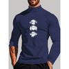 Men's Mock Neck Long Sleeve Tee, Anti-Shrink & Perfect for Weekend Errands