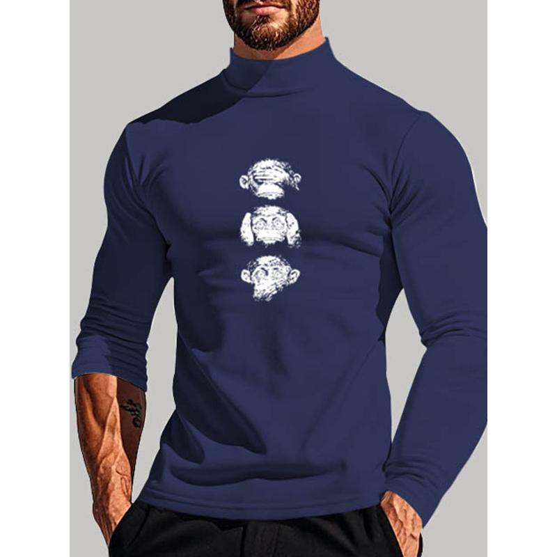 Men s Mock Neck Long Sleeve Tee, Anti-Shrink & Perfect for Weekend Errands S