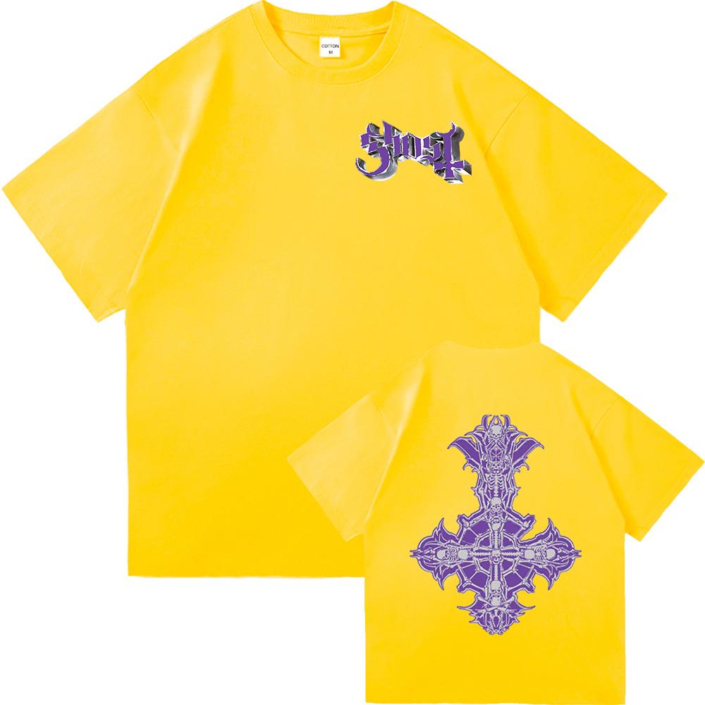 

GHOST SKELETÁ Мировой тур 2025 Футболка Мода Мужская Эстетика Винтаж Хип-хоп Футболка Унисекс Сатанизированная Повседневная Хлопковая Футболка Рубашки 4XL
