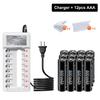 PALO 1.2V AA Ni-MH Battery 1300mah +AAA Rechargeable Batteries 600mah for Toy alarm clock with 8 slots Smart 2A 3A Battery Charger
