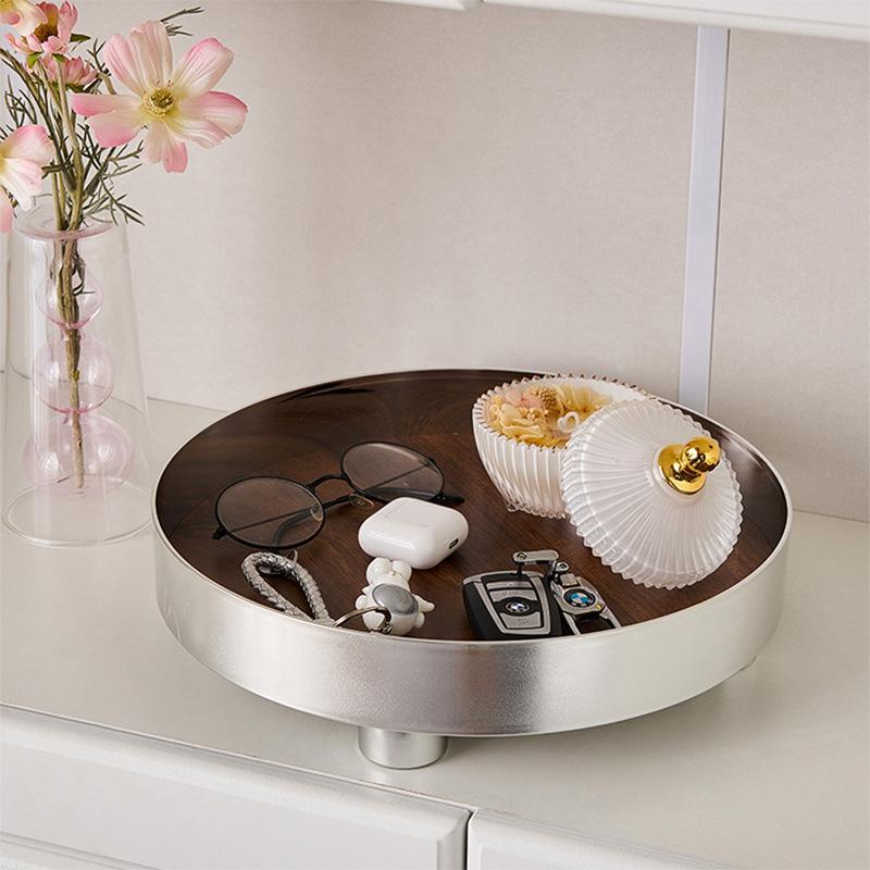 Nordic Round Coffee Table Tray for Ornaments, Aromatherapy, Perfume, and Cosmetics Storage.