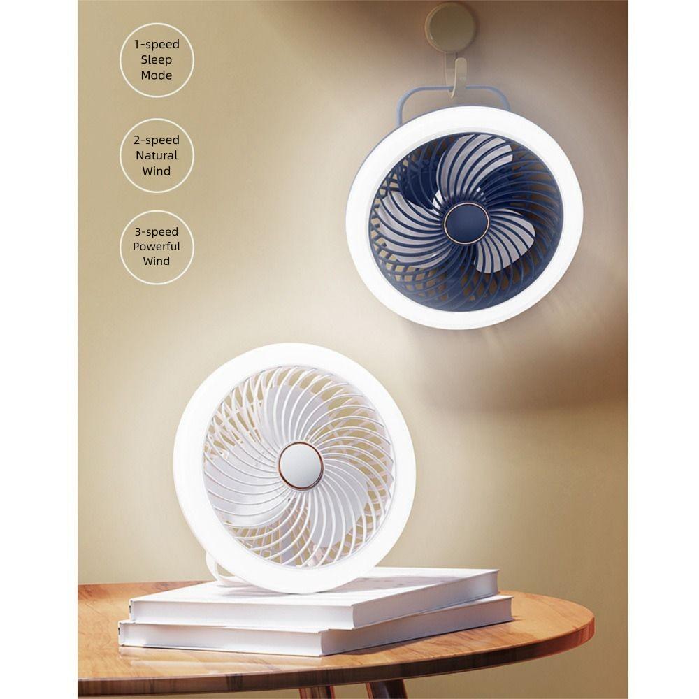 Adjustable Ceiling Fan with LED Lamp Remote Control Portable Air Cooler LED Lantern Fan  Table Top