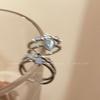 Aquamarine Heart Zircon Adjustable Moonlight Women's Ring - Luxury Design