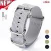 Bracelet de montre côtelé universel en nylon avec boucle à ardillon argentée 20 mm 22 mm Bracelet rayé étanche Accessoires de montre pour hommes Femmes