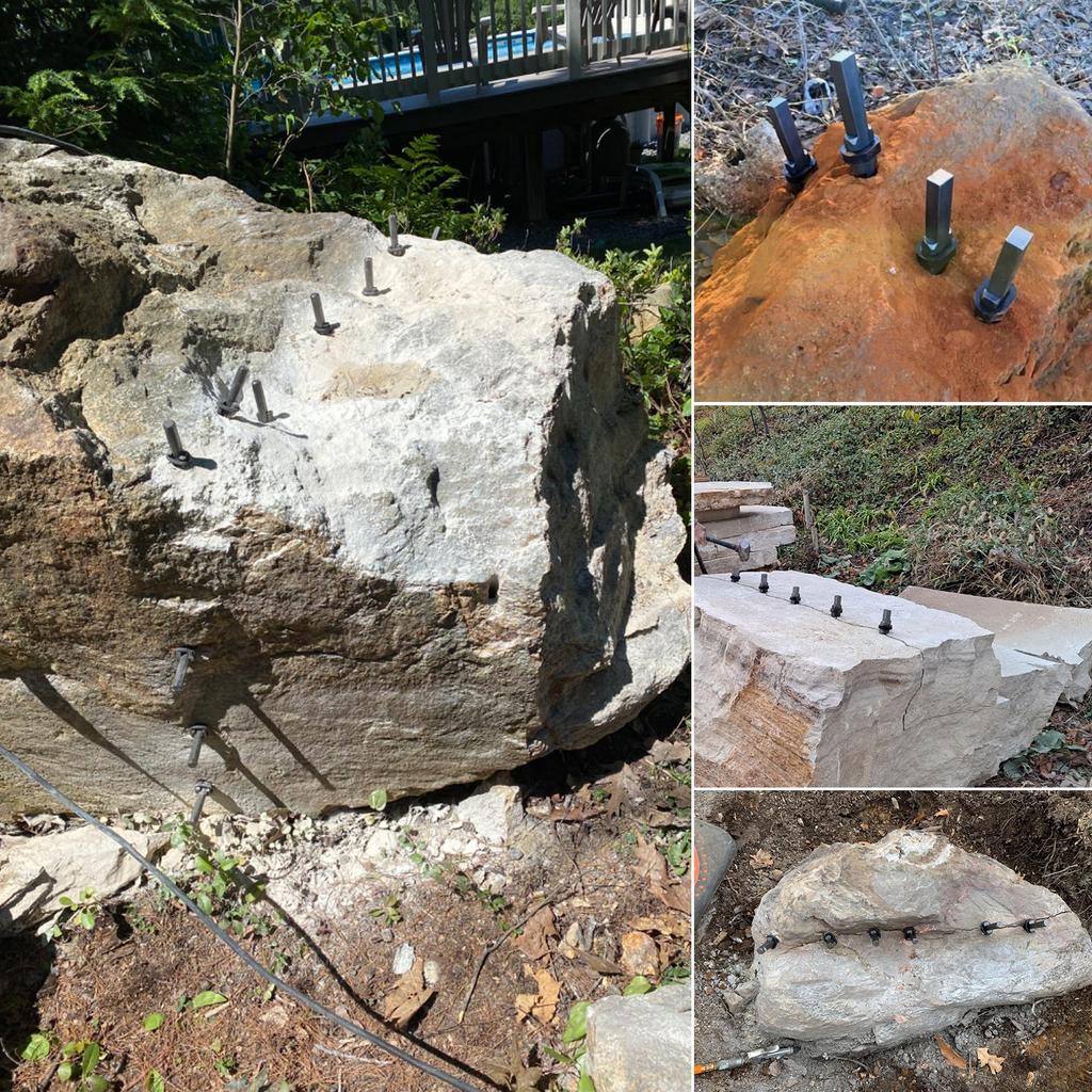 5Pcs Wedge and Feather Shims Heavy Duty Stone Splitting Tool for Concrete Rock Stone Splitter Marble Granite Hand Tools