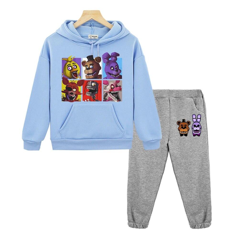 Bär Kaninchen Spiel Kawaii Anime Hoodie Sweatshirt Kinder Boutique Kleidung Herbst Fleece Pullover Jacke FNAF Jungen Mädchen Kapuzen Sets