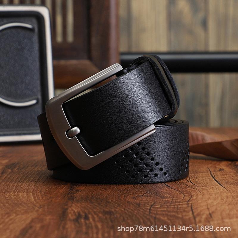 Factory Men'S Belt Casual Fashion First Layer Cowhide Denim Casual Pants Versatile Leather Retro Trendy Belt
