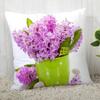 Purple Hyacinth Floral Patterned Pillow Covers Pattern Cushion Cover Suitable For Sofa Bedroom Car Pillow Cover