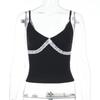 Summer New Women's Sexy V-neck Cami Top Color-block Lace Patchwork Striped Inner Tank Top for European American Y2K Girls