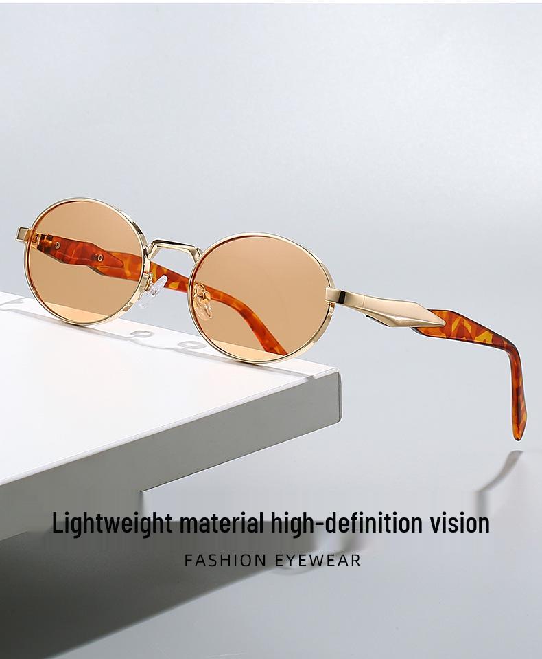Elegant Oval Frame Women's Sunglasses: High-End, Luxury Sun Protection in European & American Fashion.
