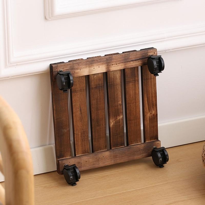 Carrello per Piante Robusto con Ruote Supporto Quadrato per Piante Supporto Rotante su Supporto per Piante da Interno Esterno Base Carrello