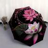 Lotus Flower Yin Yang Symbol Art Print Poster Wall Decor Umbrella, Portable 3 Fold Compact Umbrella for Men & Women,S97