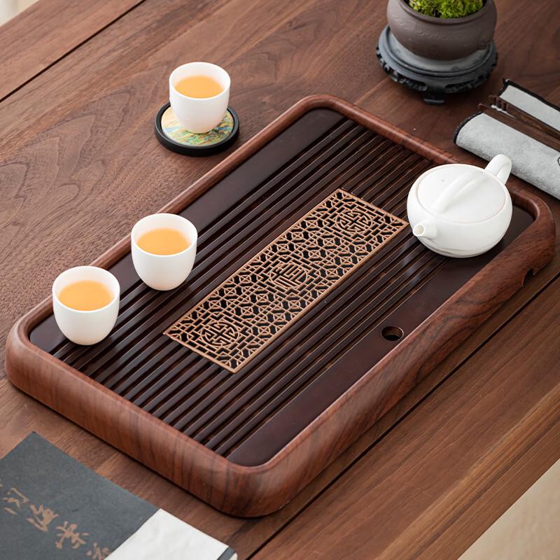 Handun Solid Wood Tea Tray with Drainage