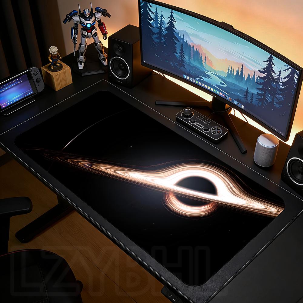 Cosmic Black Hole Mouse Pad XXL Large Anti-Slip Rubber Esport Gaming MousePad Durable Thick Seam Edge Office Gamer Long Desk Mat