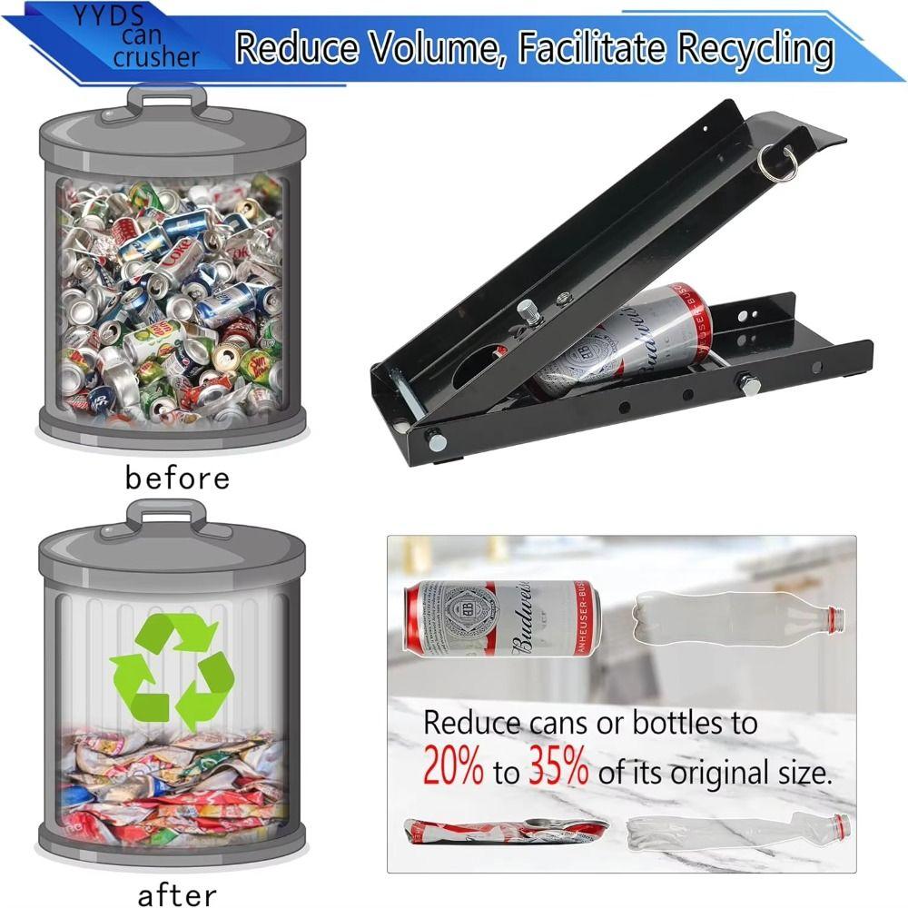 Lever Action Foot Can Crusher Foot Operated Floor Pedal Can Smasher  Household Recycling