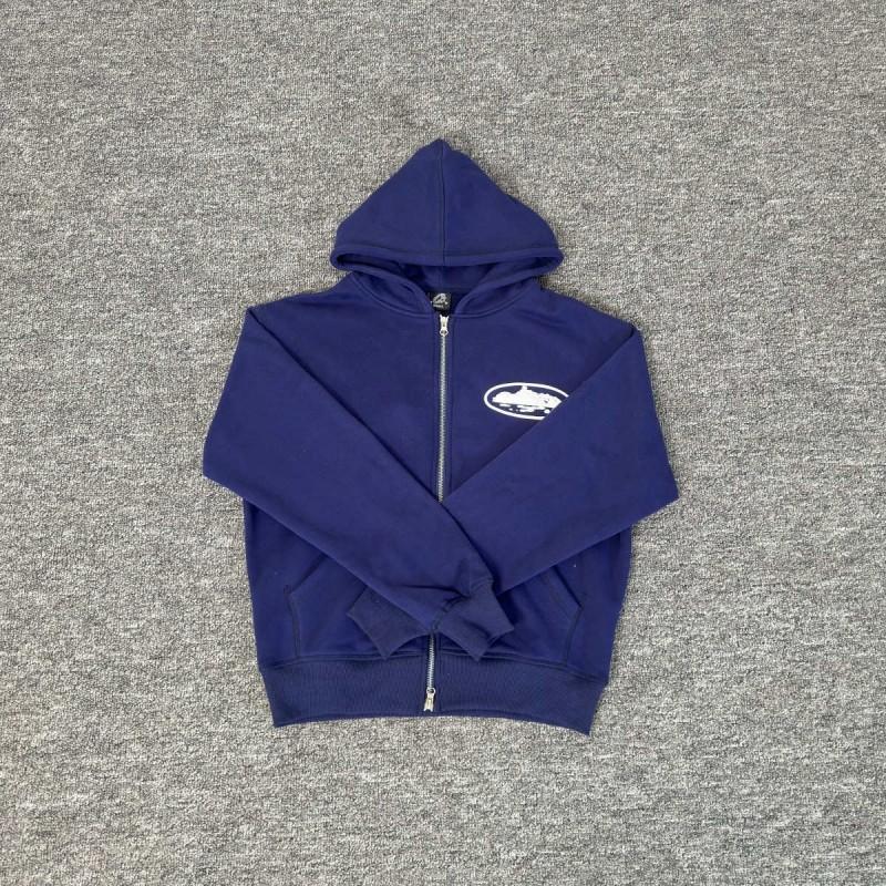 Corteiz Alcatraz Foam Print Zip-Up Hoodie