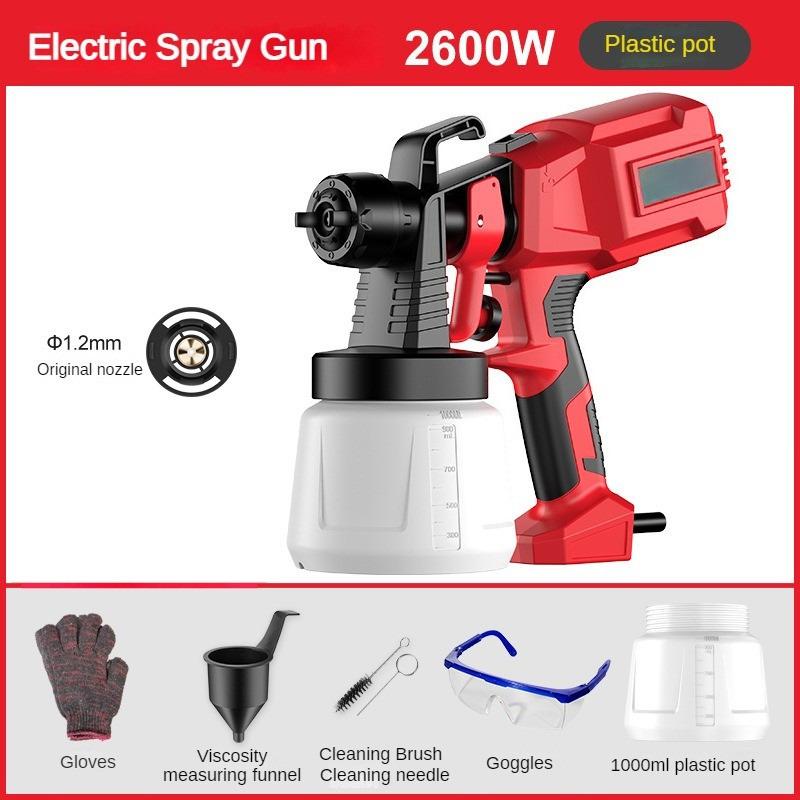 2600W Cordless Electric Spray Gun Household Small Rechargeable Paint Sprayer High Power Spray Painting Power Tool