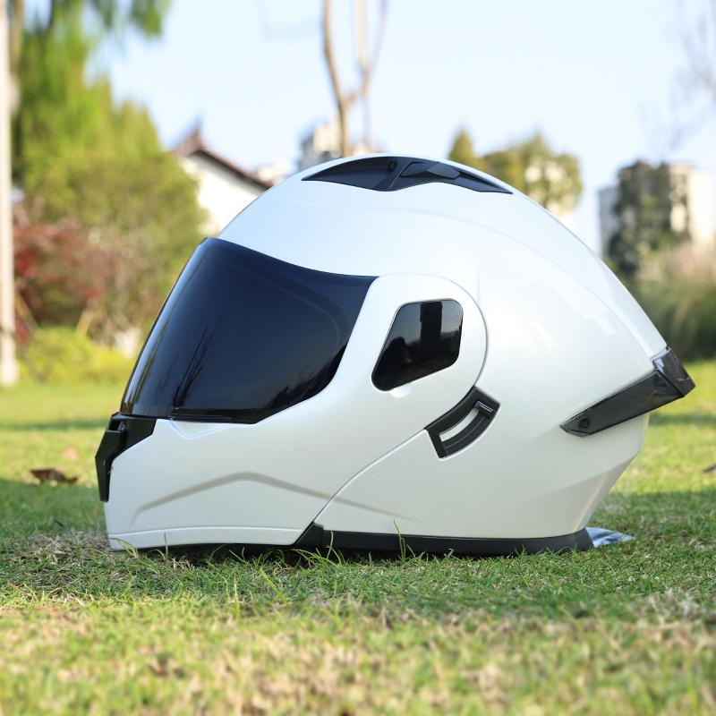 ORZ Flip Up Motorcycle Helmet Modular Full Face Dual Visor DOT Approved Street Bike Touring Crash Helmet