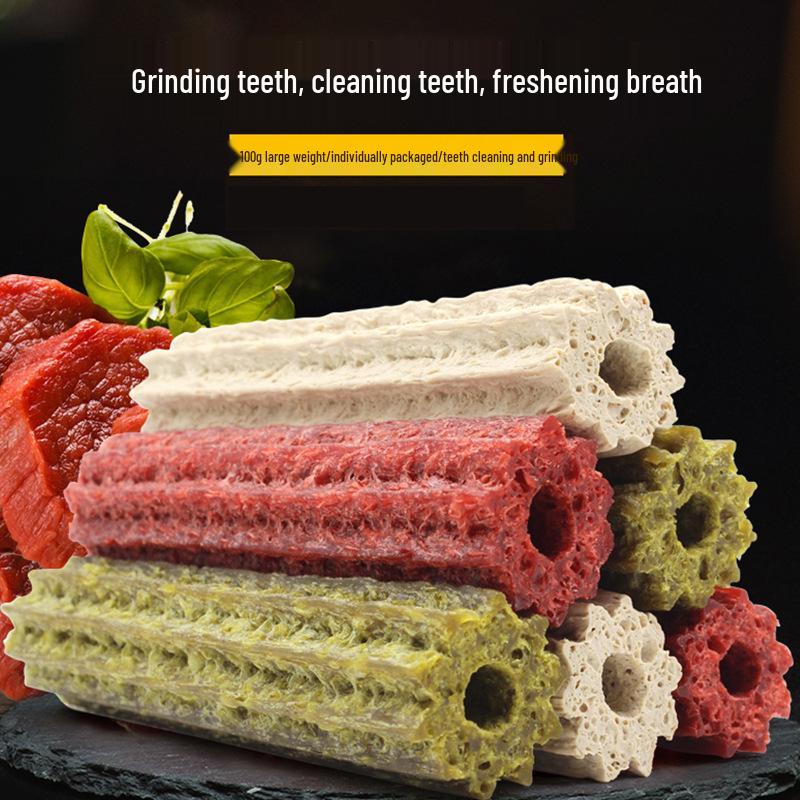 Weiji Bite-Resistant Dog Chews: Dental Cleaning Bone for Medium to Large Breeds - Teddy Shape
