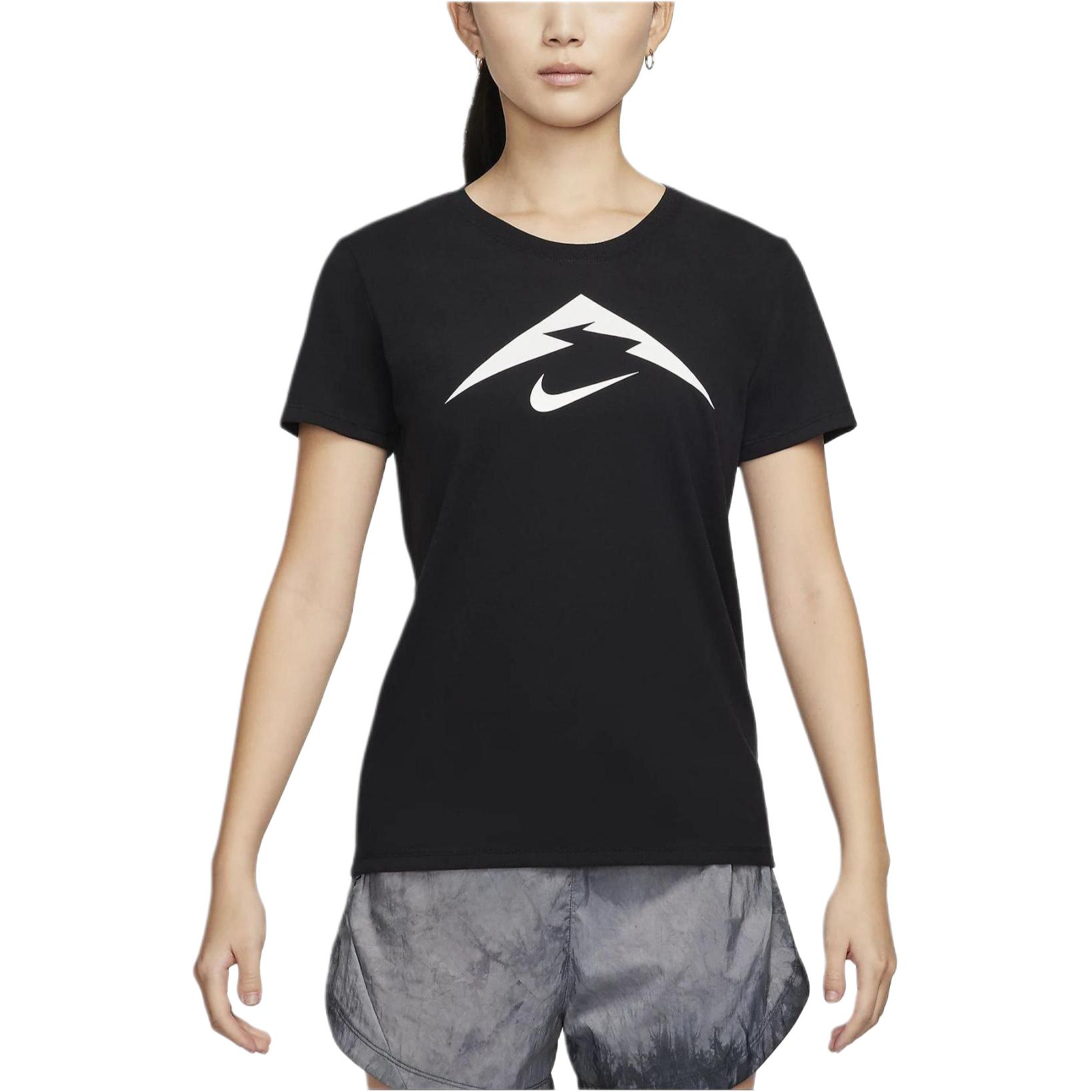 Nike T Shirts Women s Black Crew Neck Moderate Straight Fit FQ4988-010 XXL