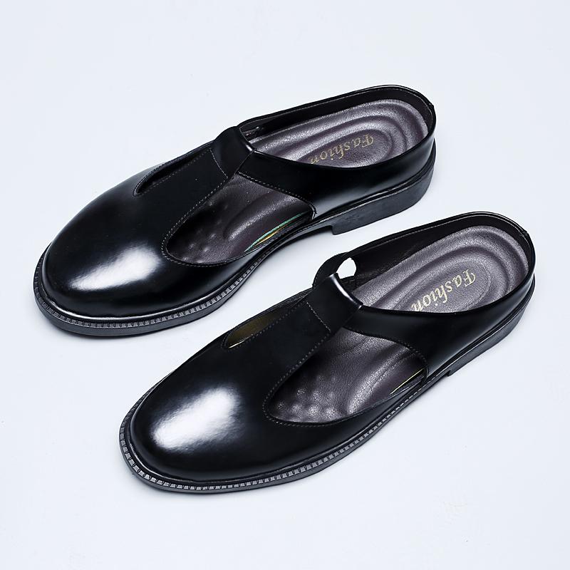 Fashion Summer Genuine Leather Breathable Men's Sandals Outdoor Anti Slip Wear-resistant Casual Slippers Flat Designer Walking Shoes