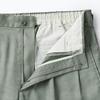 MUJI Men's Hemp Blend Tuck Straight Pants, Light Green, Size M, AE0X2A4S
