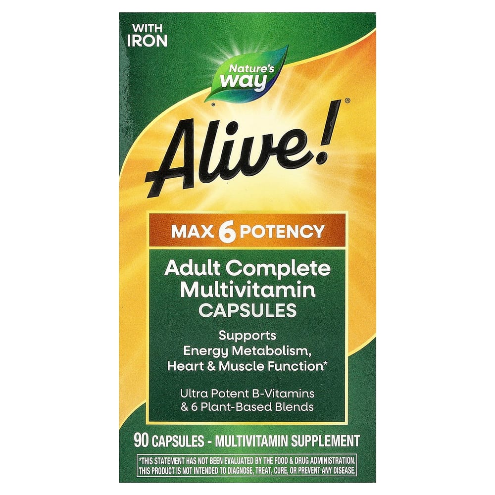 Nature's Way Alive Max6 Potency Multivitamin Capsules 90 Count