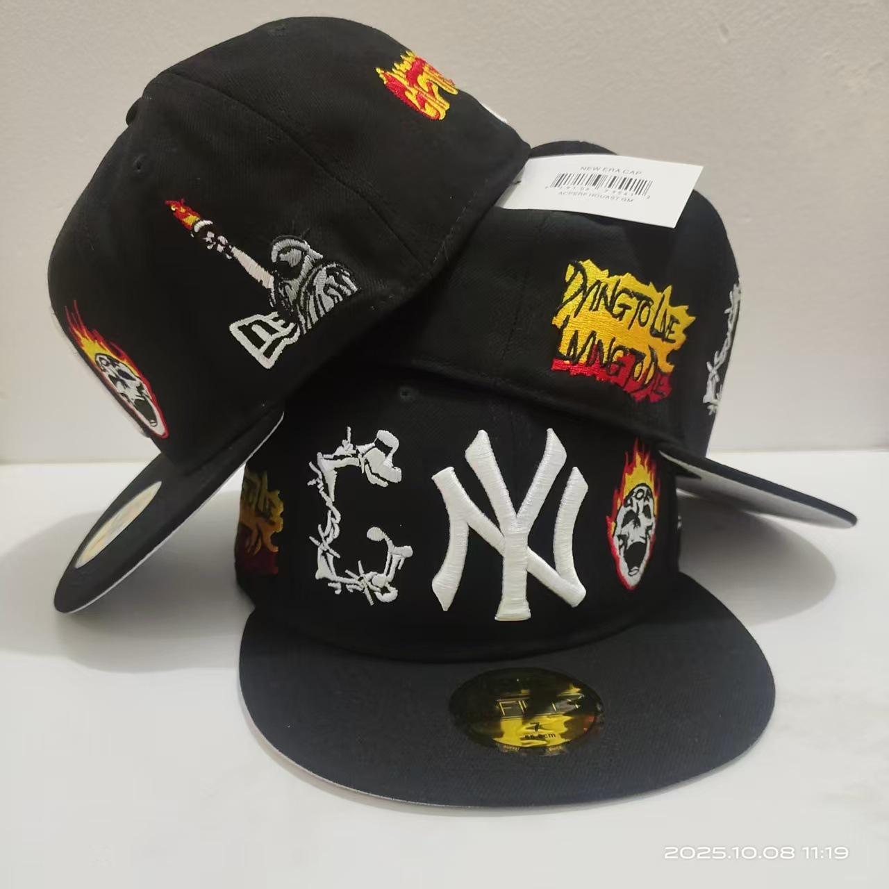 

American League NY & LA Baseball Cap - New Embroidery, Unisex Flat Brim Sun Hat 7-5/8 (Head Circumference 60.6cm)