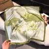 French Light Luxury Floral Small Square Scarf Simulation Silk Printing Silk Scarf Headscarf Women's Spring and Summer Scarf Temperament Scarf Scarf N