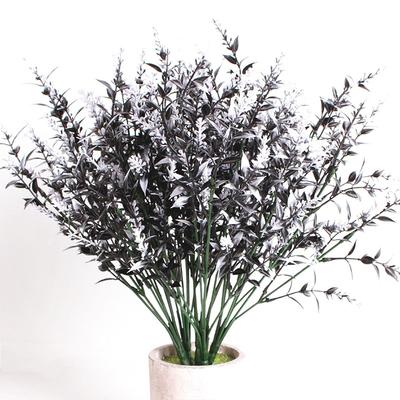 1PC Ornament Black Eucalyptus Leaf Wedding 7 Fork Home Decor Persian Fern Fake Flower Halloween Party Supplies