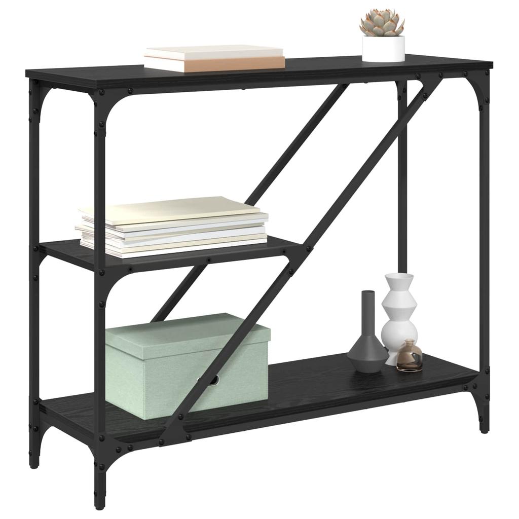 Console Table Black Oak Effect 88.5 X 30 X 75 Cm