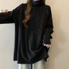 Sweater for Women Autumn Winter Thickened Warm Knitted Stretchy Long Sleeve Oversize Long-neck Tops