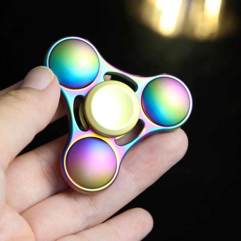EDC Rainbow Fidget Spinner Hand Fidget Spinner EDC Fingertip Spinning Top Tip Gyro Metal Anti Stress Relief Toy for Adult