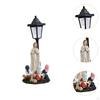 Mary In Prayer Statue Ornament with Solar Lights Gift Modern Decorative Landscape Lamp Resin