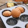 Cake Mold 6/12 Cavity Food Grade Seashell Shape Non-stick DIY Carbon Steel Muffin Cupcake Pan Bakeware Kitchen Supplies