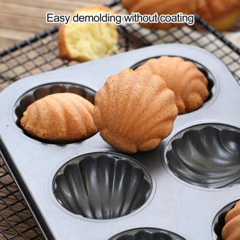 Cake Mold 6/12 Cavity Food Grade Seashell Shape Non-stick DIY Carbon Steel Muffin Cupcake Pan Bakeware Kitchen Supplies