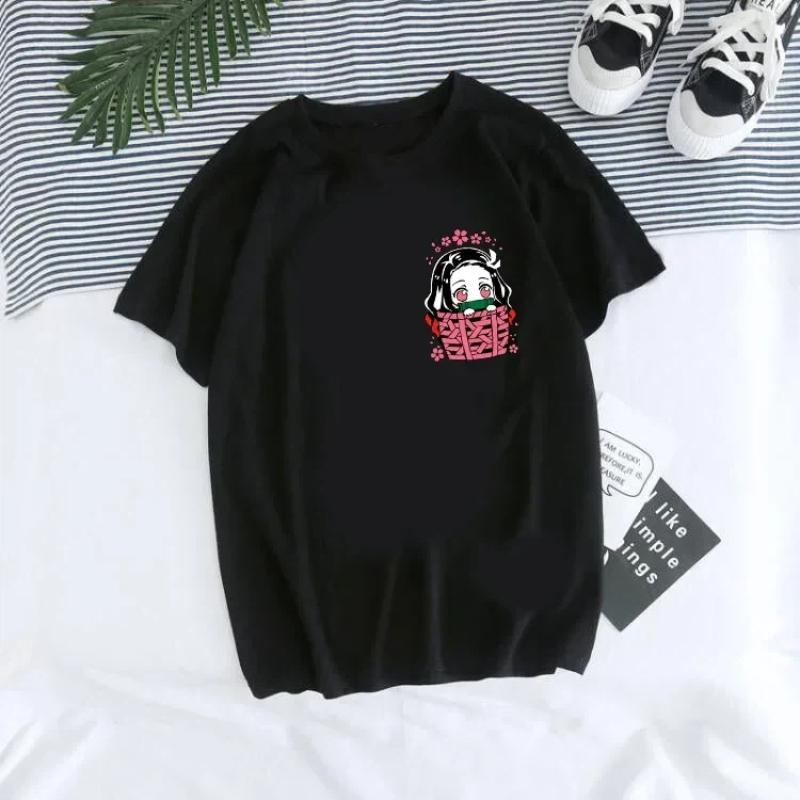 Japanese Anime Demon Slayer T Shirt Women Kimetsu No Yaiba Nezuko Tshirt Unisex Tanjirou Kamado Graphic Tee Shirt Female T-shirt