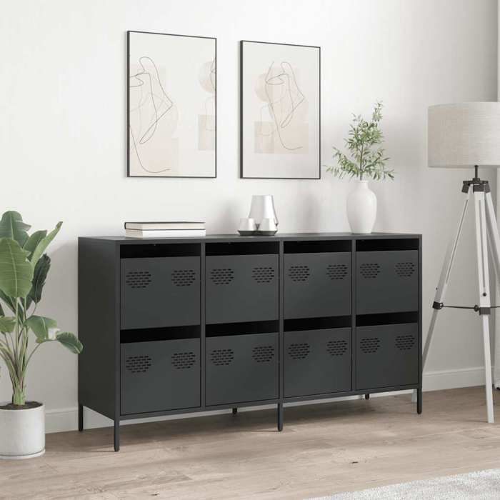 VidaXL Black Buffet 135x39x73.5 Cm Cold-Rolled Steel, Storage Cabinet, Kitchen Storage Furniture, Furniture of 3307167