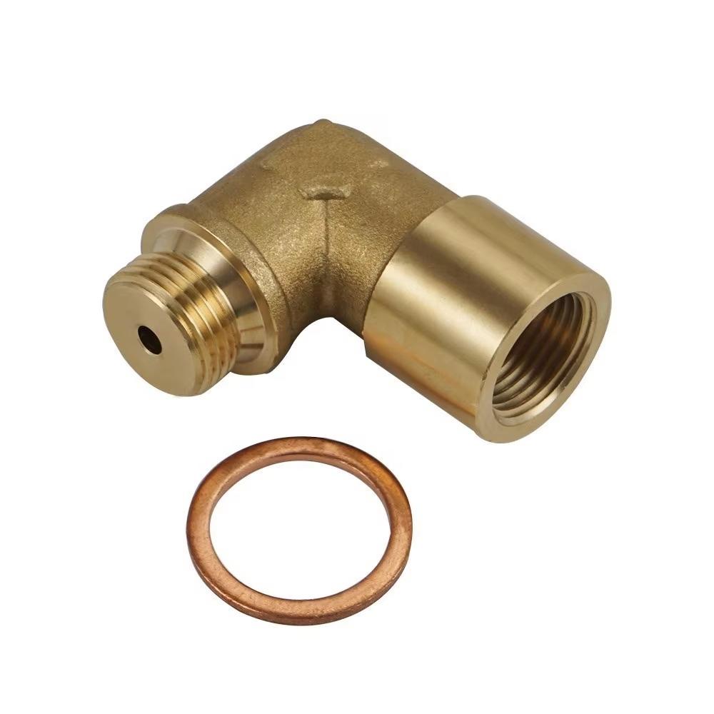 Brass Oxygen Sensor Extender 90 Degree O2 Sensor Adapter Extension Catalytic Converter for Exhaust