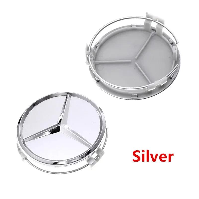 4ks 56mm 60mm 68mm 75mm 3Pin Pro Mercedes Benz Auto Krytky Středů Kolek Disků Krytky Nábojů Znak W202 W220 W213 W210 W164 E200 E260 E300