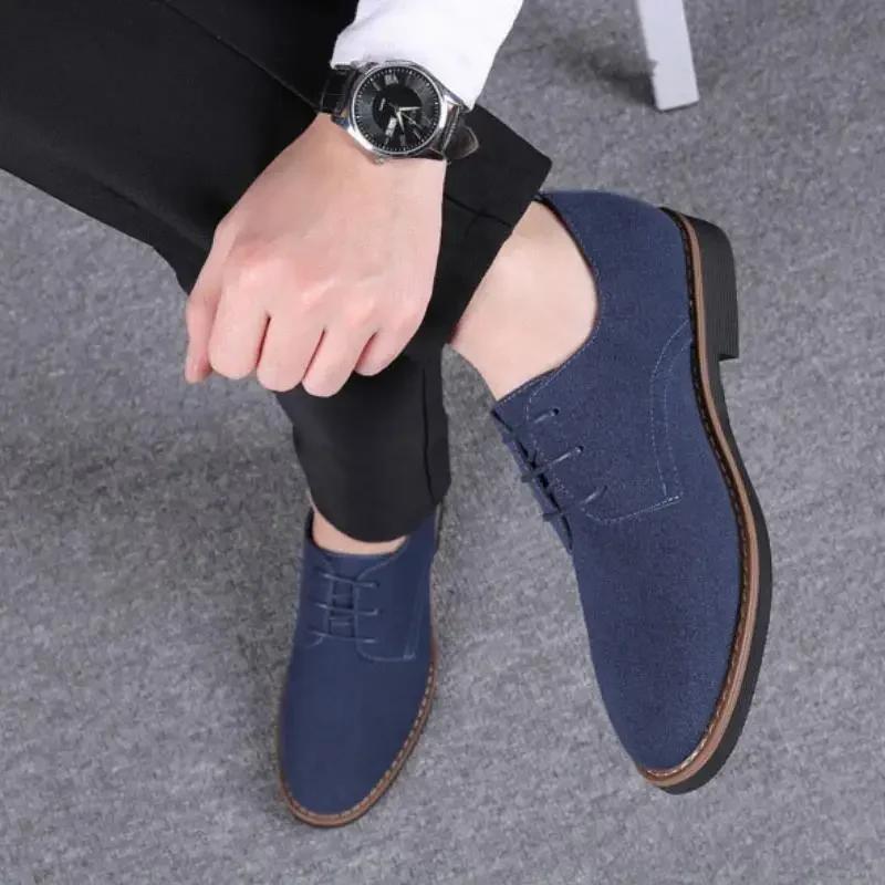 2025 New In Chaussure Homme Suede Leather Men Shoes Oxford Casual Classic Sneakers Comfortable Footwear Dress Large Size Flats